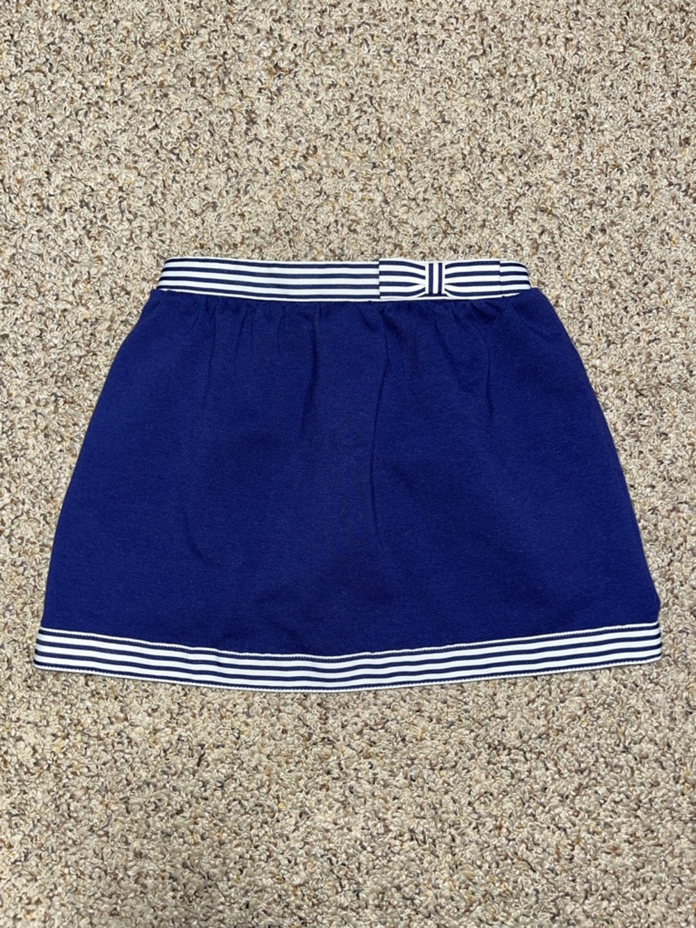 Janie and Jack Navy Knit Skirt with White Stripe Trim